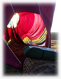 Book a Hot Air Balloon Flight over Wiltshire. (Photo of balloon taken before a flight over Thame, Oxfordshire.)